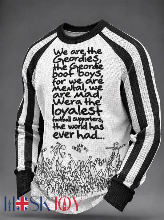 Men’s Football Fan Print Geordie Waffle Sweatshirt - As picture / S