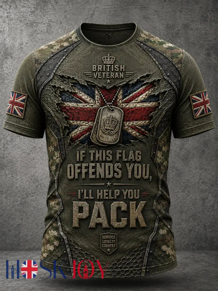 Men’s IF THIS FLAG OFFENDS YOU I’LL HELP YOU PACK Tee - Army Green / S