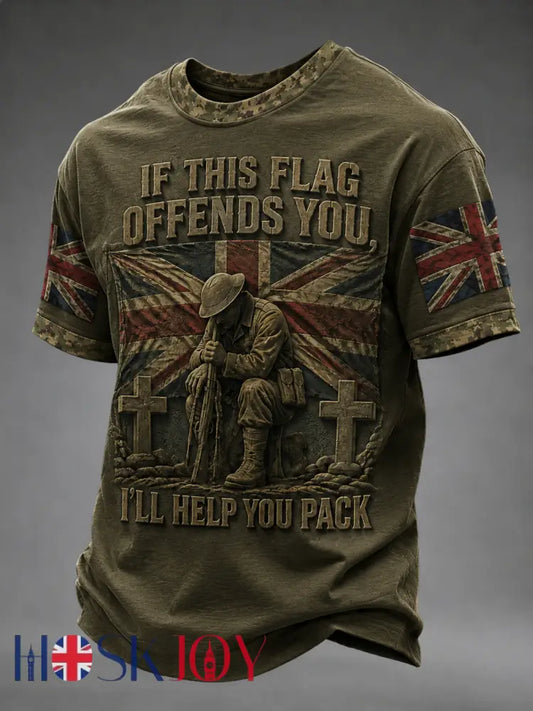 Men’s IF THIS FLAG OFFENDS YOU I’LL HELP YOU PACK Tee - Army Green / S