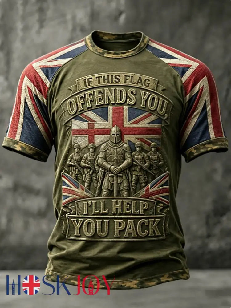 Men’s IF THIS FLAG OFFENDS YOU I’LL HELP YOU PACK Tee - Army Green / S