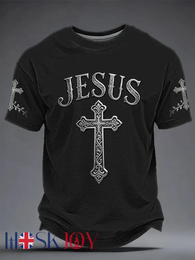 Men’s JESUS Printed T-shirt - Black / S