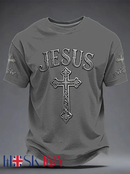 Men’s JESUS Printed T-shirt - Gray / S