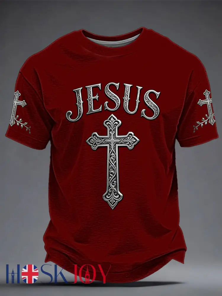 Men’s JESUS Printed T-shirt - Red / S
