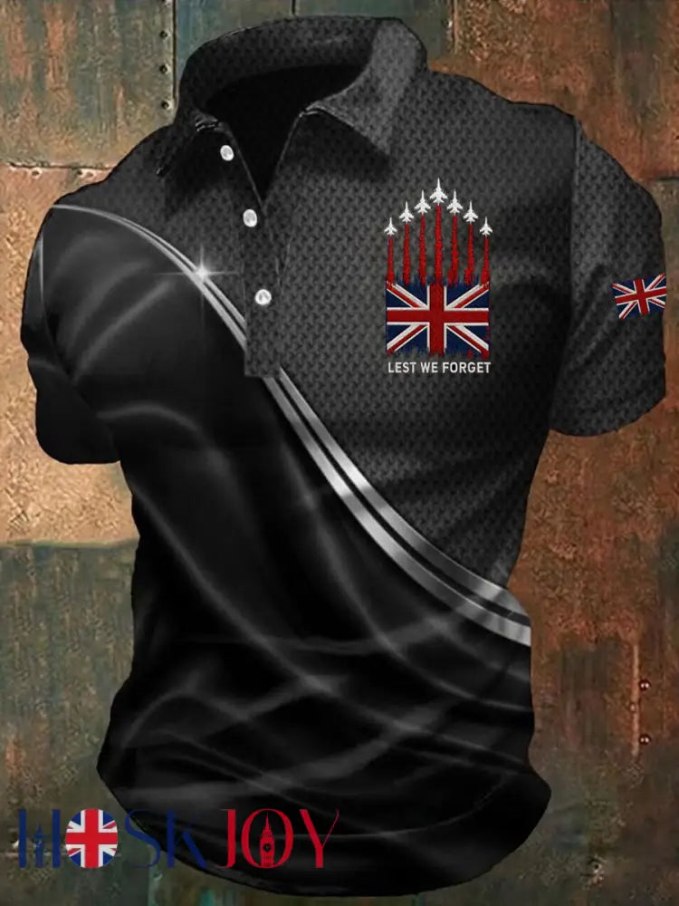 Men’s Lest We Forget Print Shirt - Black / S