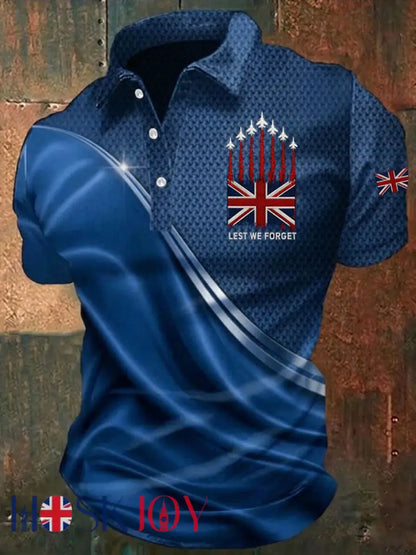 Men’s Lest We Forget Print Shirt - Blue / S