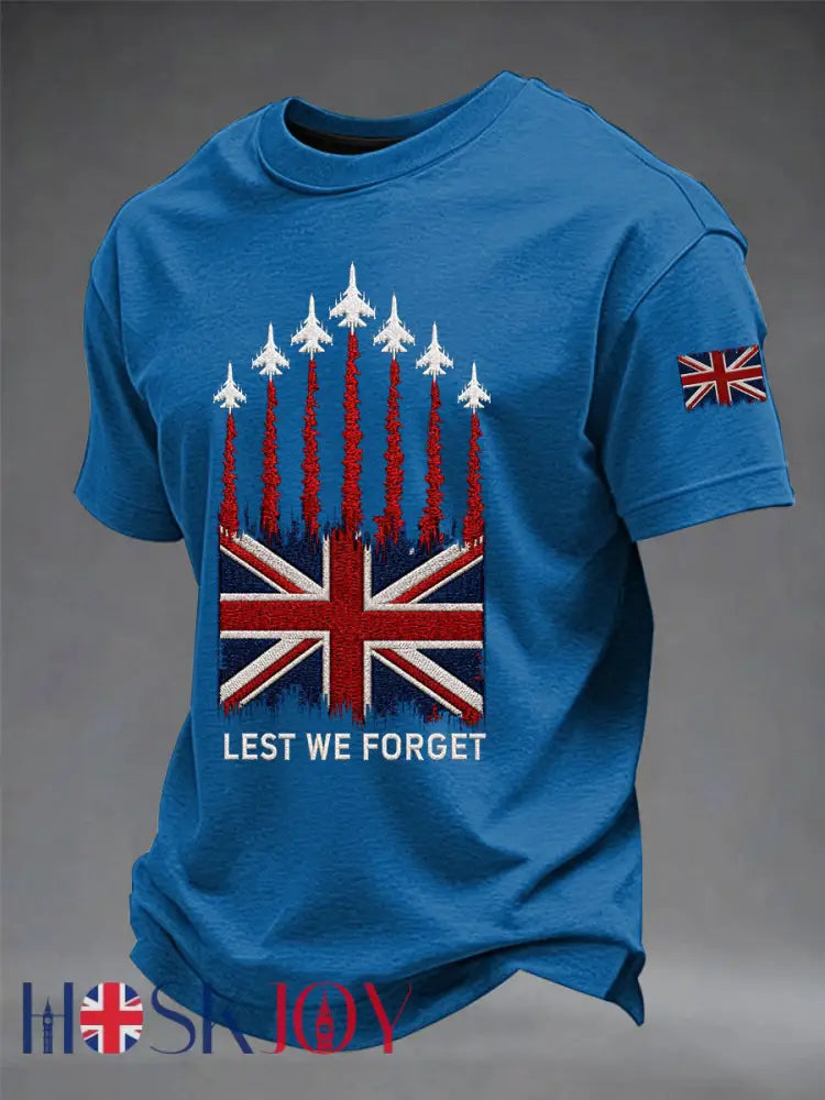 Men’s Lest We Forget Print T-shirt - Blue / S