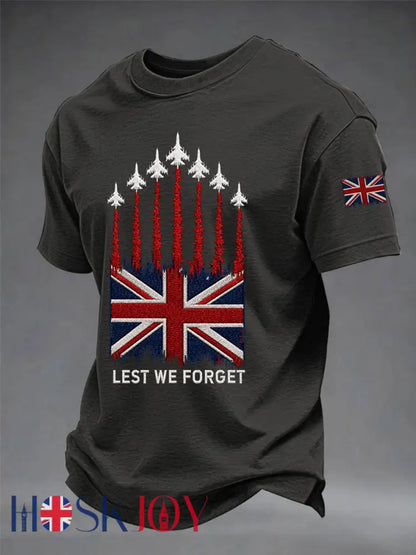 Men’s Lest We Forget Print T-shirt - Dark Gray / S