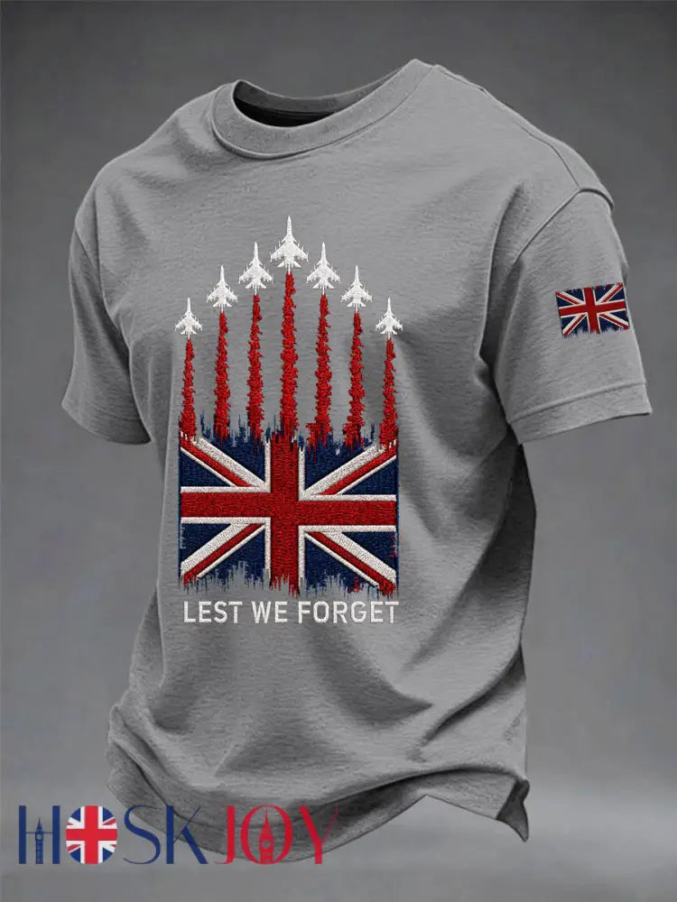 Men’s Lest We Forget Print T-shirt - Light Gray / S