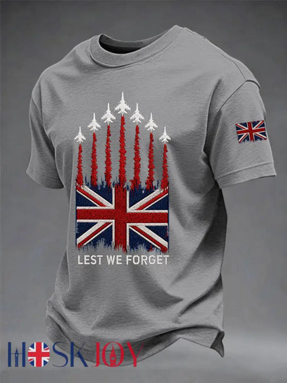 Men’s Lest We Forget Print T-shirt - Light Gray / S
