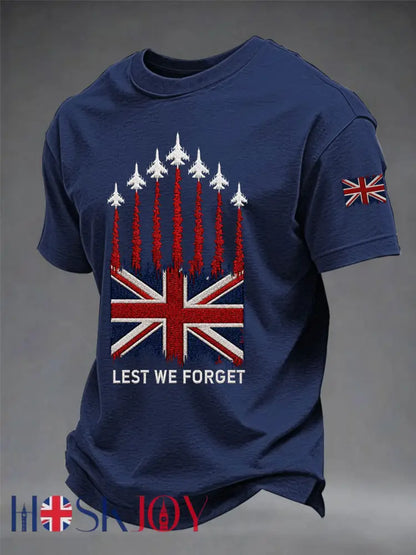 Men’s Lest We Forget Print T-shirt - Navy Blue / S