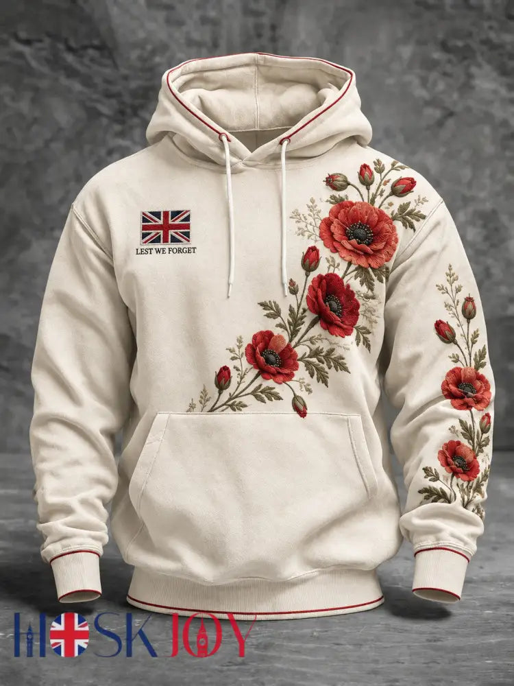 Men’s Lest We Forget Printed Hoodie - As picture / S
