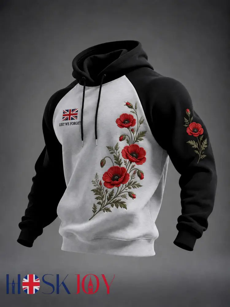 Men’s Lest We Forget Printed Hoodie - As picture / S