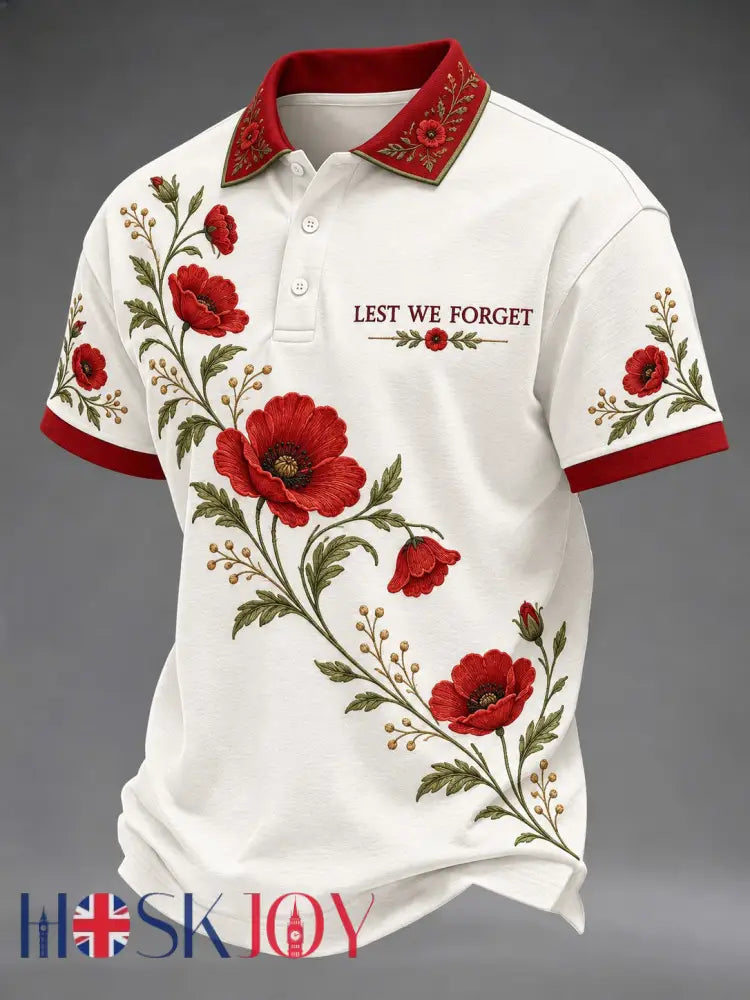 Men’s Lest We Forget Printed Shirt - As picture / S