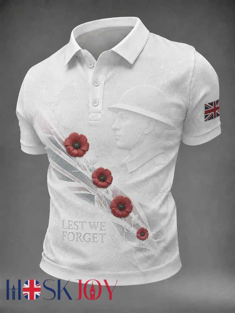 Men’s Lest We Forget Printed Shirt - White / S