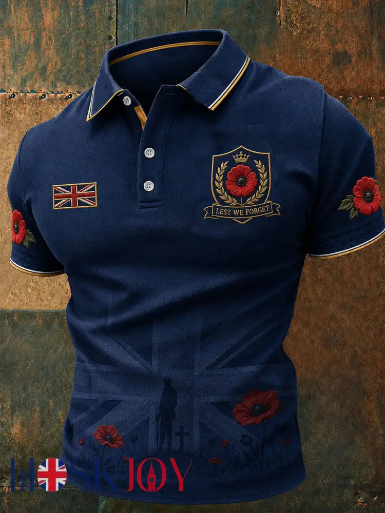 Men’s Lest We Forget Shirt - Navy Blue / S