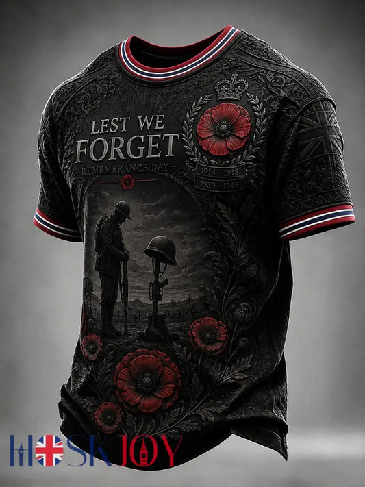 Men’s Lest We Forget Short Sleeves T-shirt - Black / S