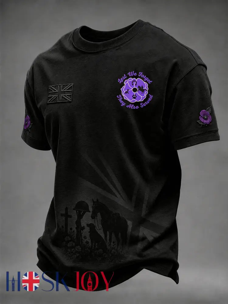 Men’s Lest We Forget They Also Served Short Sleeves T-shirt - Black / S
