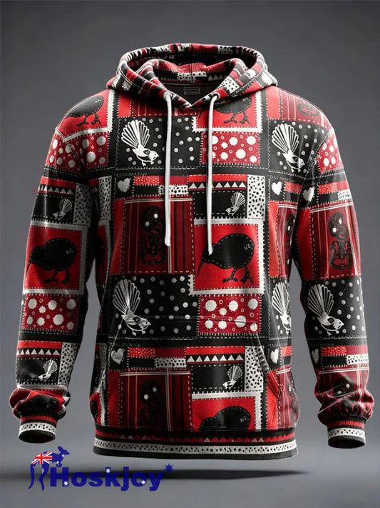 Men’s Maori Art Matariki Printed Hoodie - As picture / S