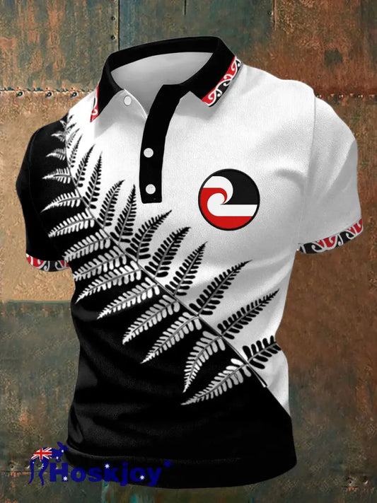 Men’s Maori Art NZ Kia Kaha Printed Casual Tops - White / S