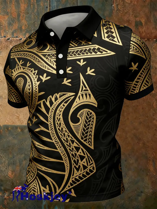 Men’s Maori Art NZ Printed polo shirt As picture / S