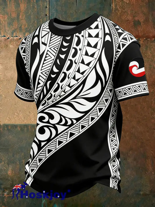 Men’s Maori Art NZ Printed short sleeves t-shirt As picture / S