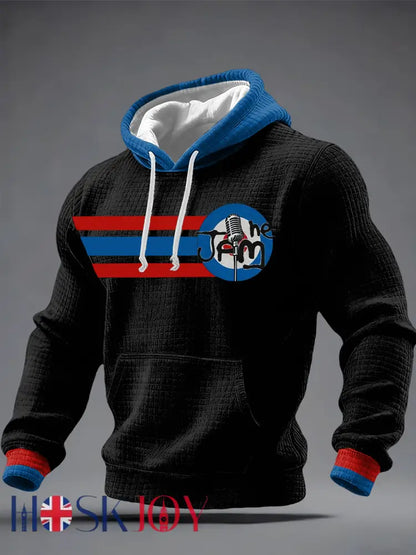 Men’s Modfather UK Music Mods Lover Checkered Cotton Hoodie - Black / S