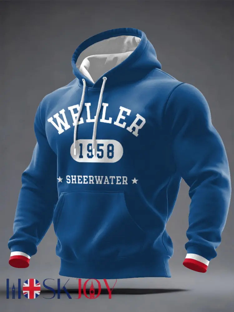 Men’s Modfather UK Music Mods Lover Printed Hoodie - Blue / S