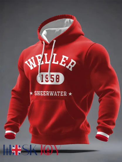 Men’s Modfather UK Music Mods Lover Printed Hoodie - Red / S