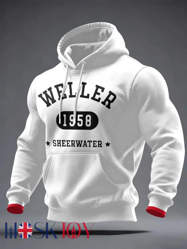 Men’s Modfather UK Music Mods Lover Printed Hoodie - White / S
