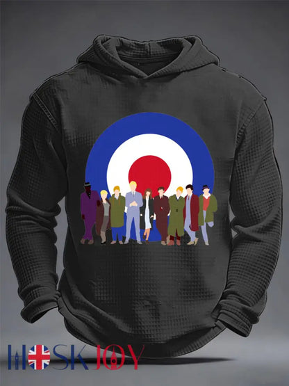 Men’s Modfather UK Music Mods Lover Waffle Long Sleeve Sweatshirt - Black / S