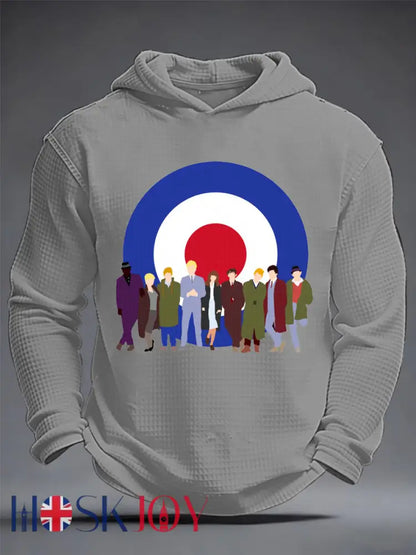 Men’s Modfather UK Music Mods Lover Waffle Long Sleeve Sweatshirt - Gray / S