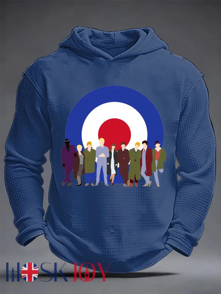 Men’s Modfather UK Music Mods Lover Waffle Long Sleeve Sweatshirt - Navy Blue / S