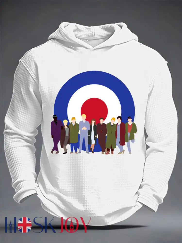 Men’s Modfather UK Music Mods Lover Waffle Long Sleeve Sweatshirt - White / S