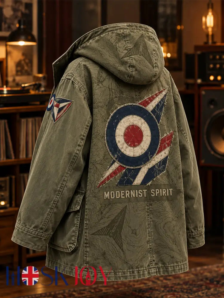 Men’s Mods Culture UK Music Lover Business Style Printed Jacket - Olive Green / S