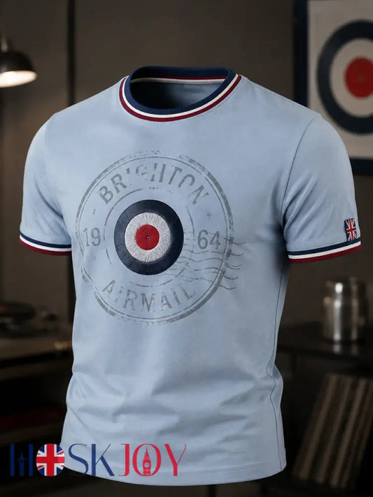 Men’s Mods Culture UK Music Lover Business Style Printed short sleeves t-shirt - Light Blue / S