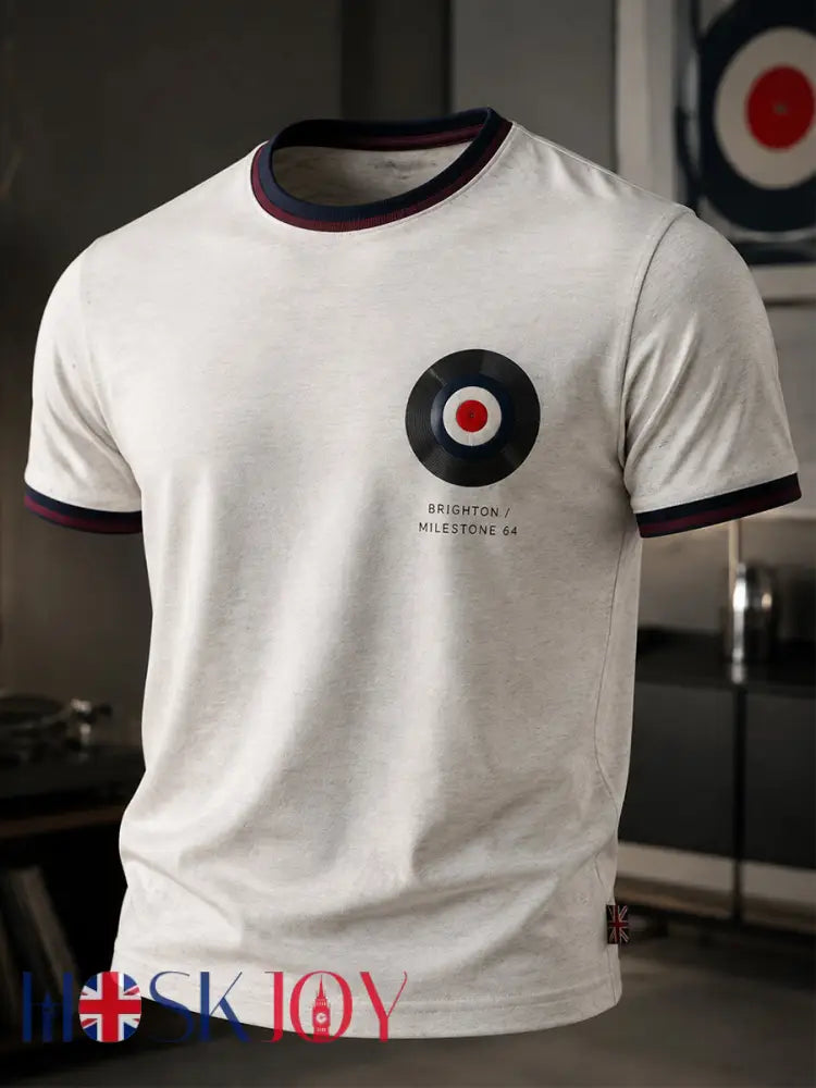 Men’s Mods Culture UK Music Lover Business Style Printed short sleeves t-shirt - White / S
