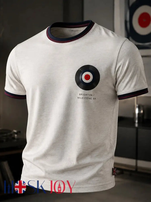 Men’s Mods Culture UK Music Lover Business Style Printed short sleeves t-shirt - White / S
