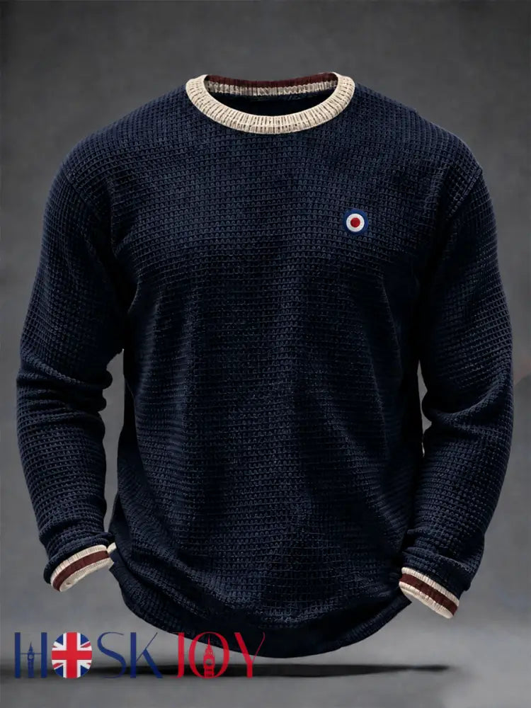 Men’s Mods Culture UK Music Lover Business Style Printed Waffle Long Sleeve T-Shirt - As picture / S