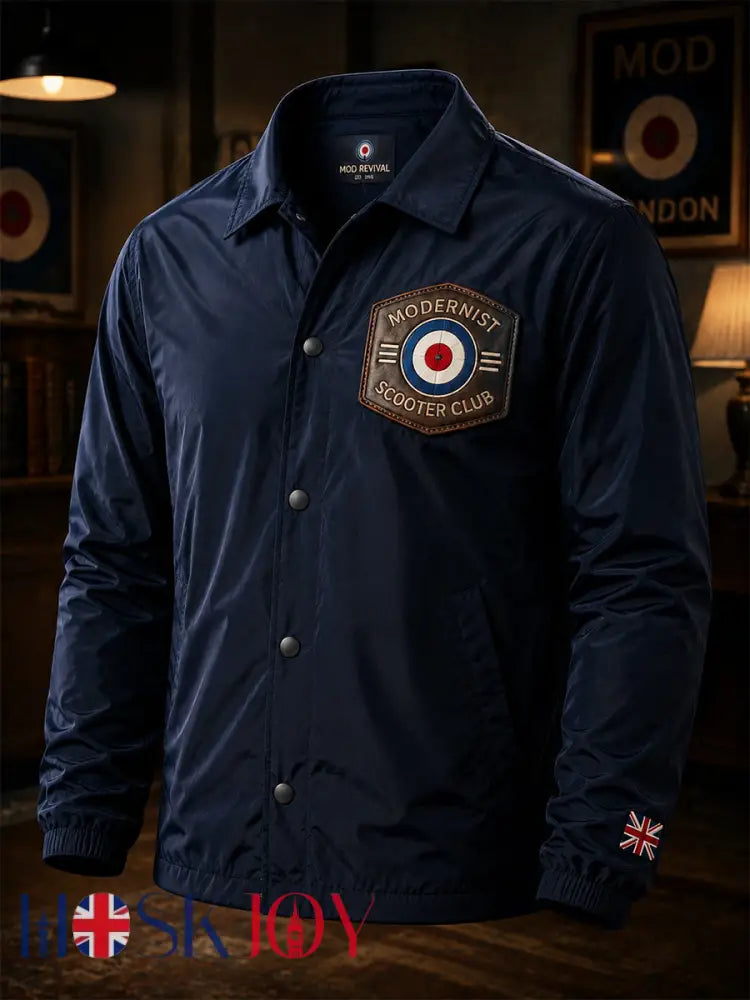 Men’s Mods Music Lover Paul Art Printed Jacket - Deep Blue / S