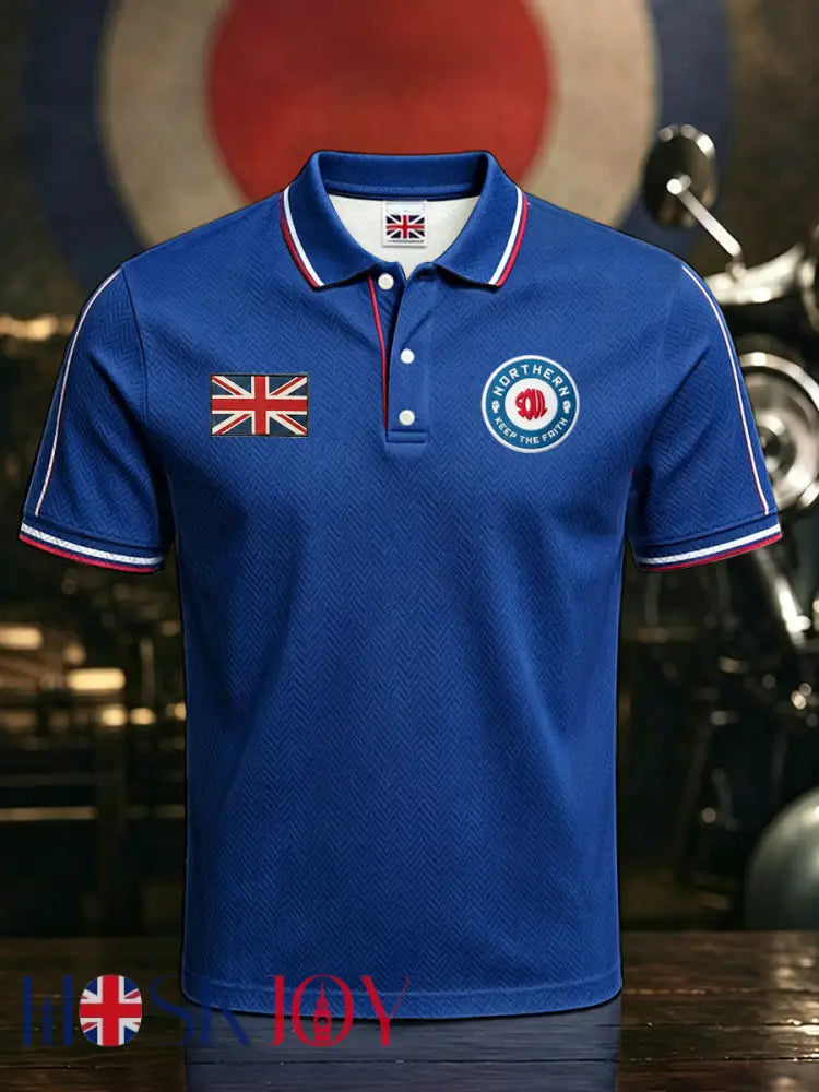 Men’s Mods UK Music Lover Printed Casual Tops - Blue / S