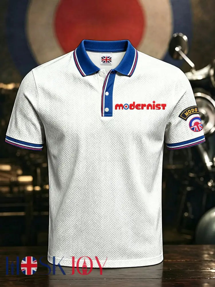 Men’s Mods UK Music Lover Printed Casual Tops - White / S