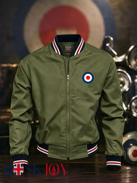 Men’s Mods UK Music Lover Printed Monkey Jacket - Army Green / S