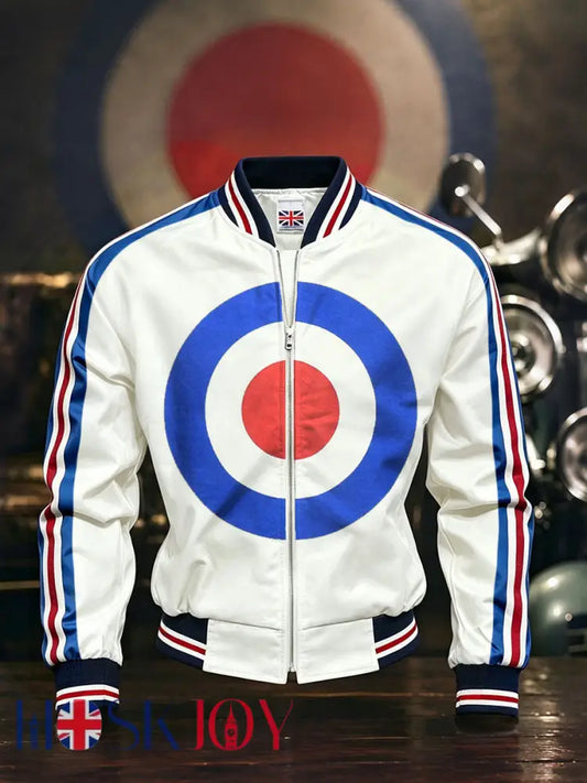 Men’s Mods UK Music Lover Printed Monkey Jacket - White / S