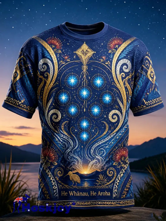 Men’s New Zealand Maori Culture Maori New Year Elements Art Print T-Shirt - A / S