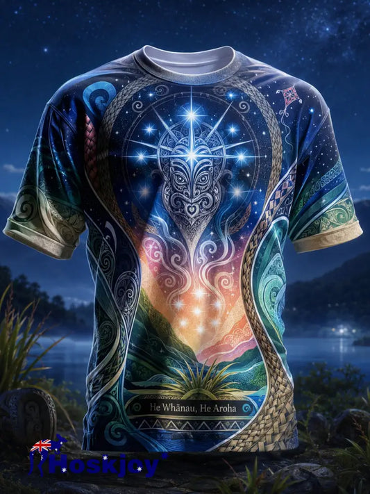 Men’s New Zealand Maori Culture Maori New Year Elements Art Print T-Shirt - A / S