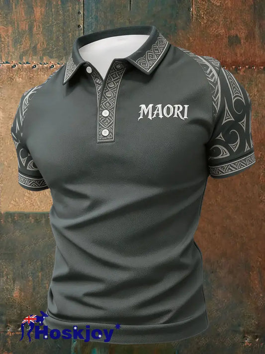 Men’s NZ Maori Art Kia Kaha Printed Casual Tops - As picture / S