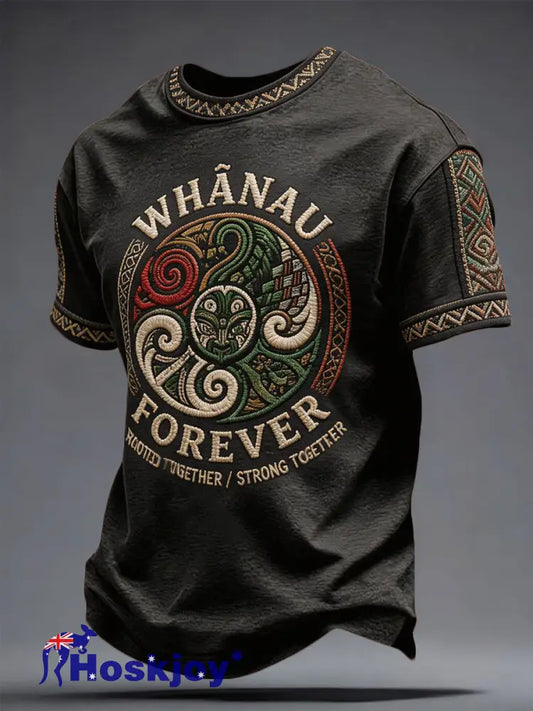 Men’s NZ Maori Art Printed T-shirt - Black / S