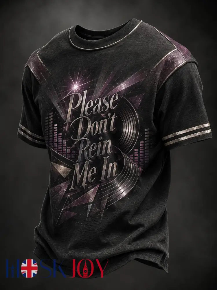 Men’s Please Don’t Rein Me In Printed T-shirt - Black / S