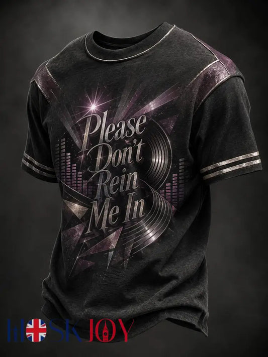 Men’s Please Don’t Rein Me In Printed T-shirt - Black / S