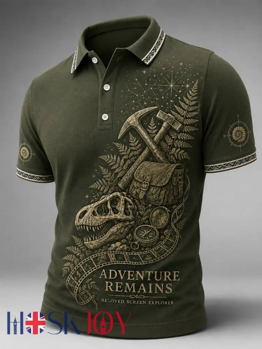 Men’s R.I.P Dinosaur Explorer Memorial Polo - Army Green / S